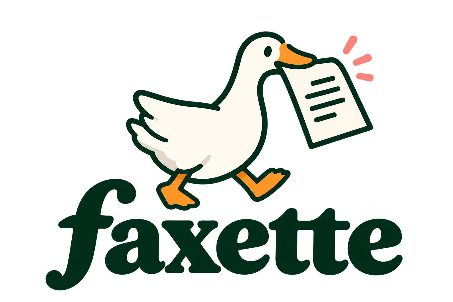 Faxette — a goose delivering a fax